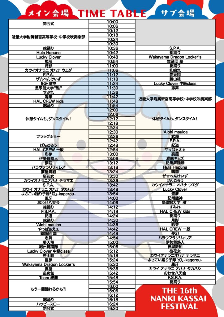 タイムテーブル